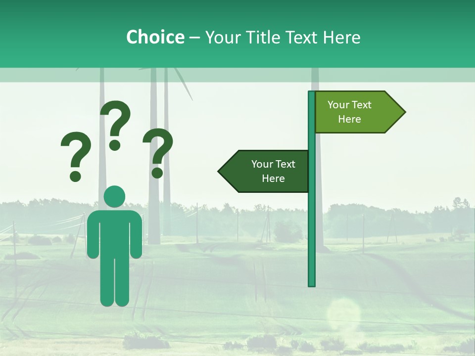 A Green Field With Windmills In The Background PowerPoint Template