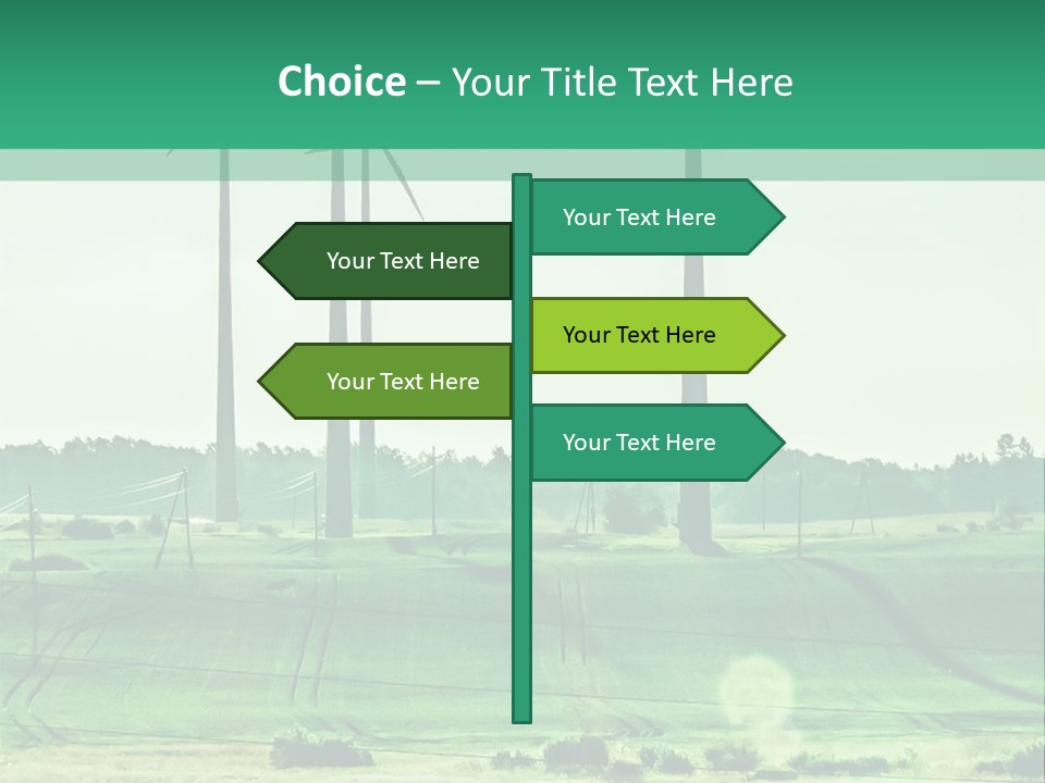A Green Field With Windmills In The Background PowerPoint Template