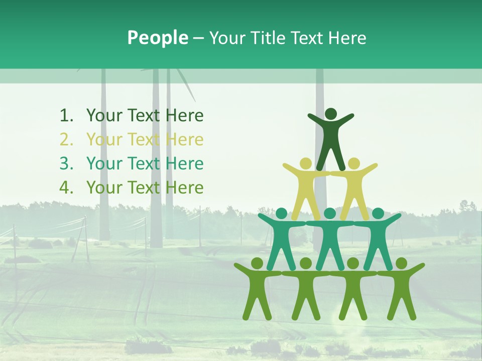 A Green Field With Windmills In The Background PowerPoint Template