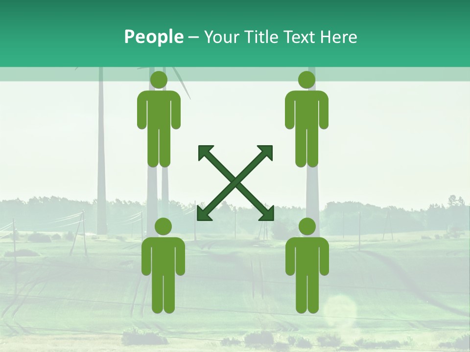 A Green Field With Windmills In The Background PowerPoint Template
