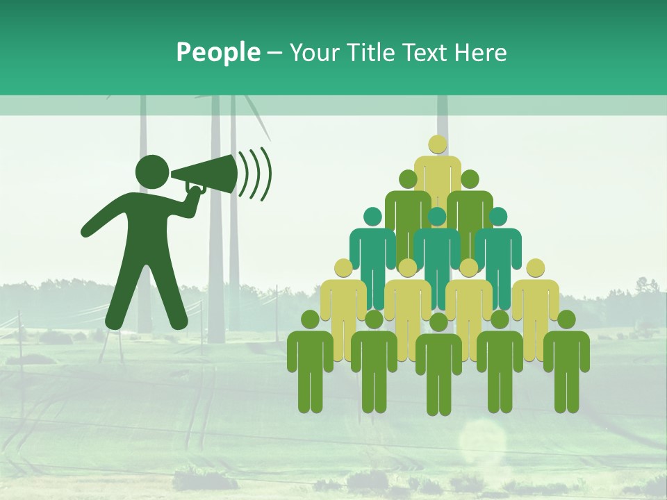 A Green Field With Windmills In The Background PowerPoint Template