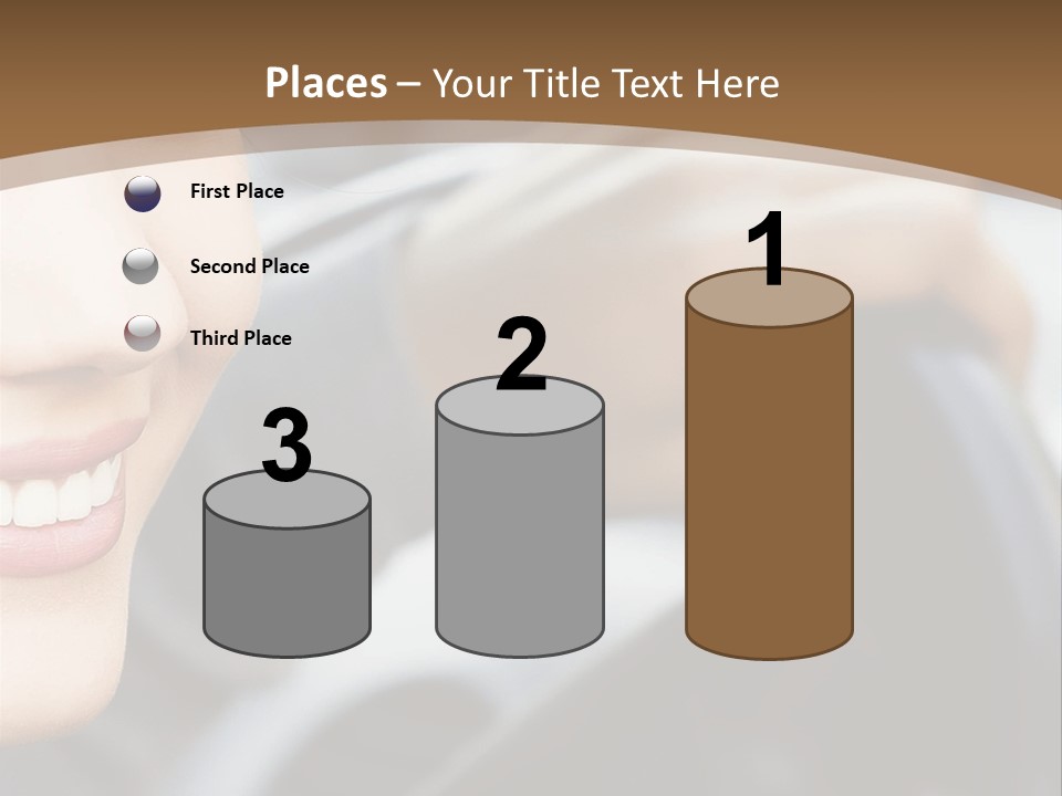 A Woman Driving A Car With A Brown Background PowerPoint Template