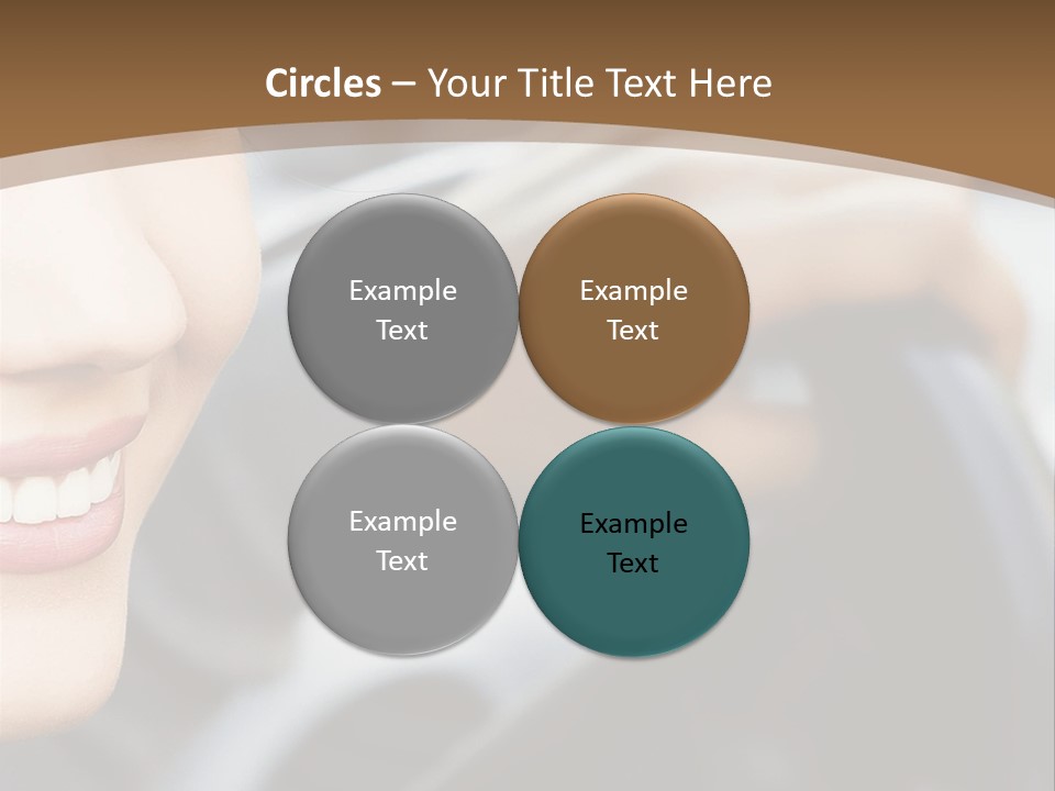 A Woman Driving A Car With A Brown Background PowerPoint Template