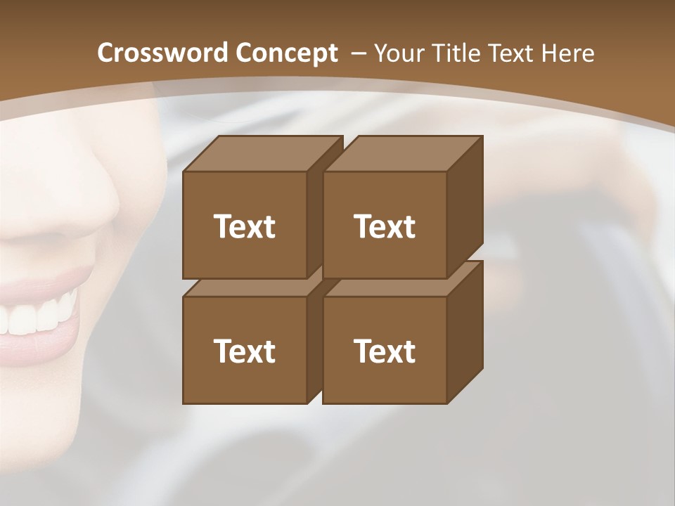 A Woman Driving A Car With A Brown Background PowerPoint Template