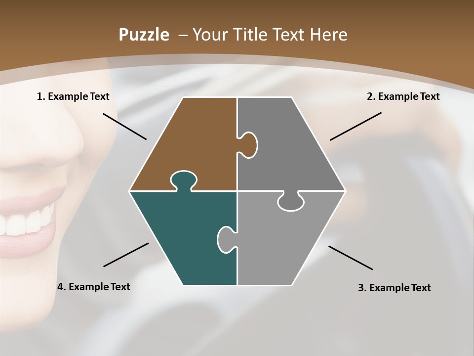 A Woman Driving A Car With A Brown Background PowerPoint Template