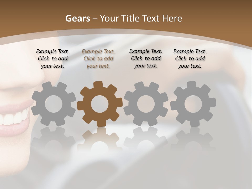 A Woman Driving A Car With A Brown Background PowerPoint Template