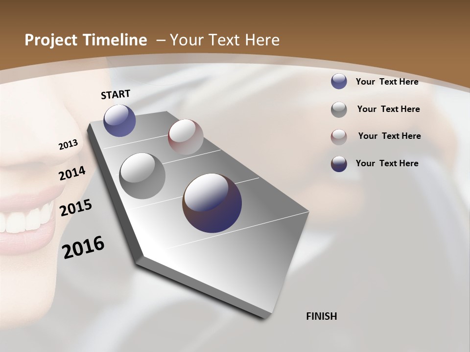 A Woman Driving A Car With A Brown Background PowerPoint Template