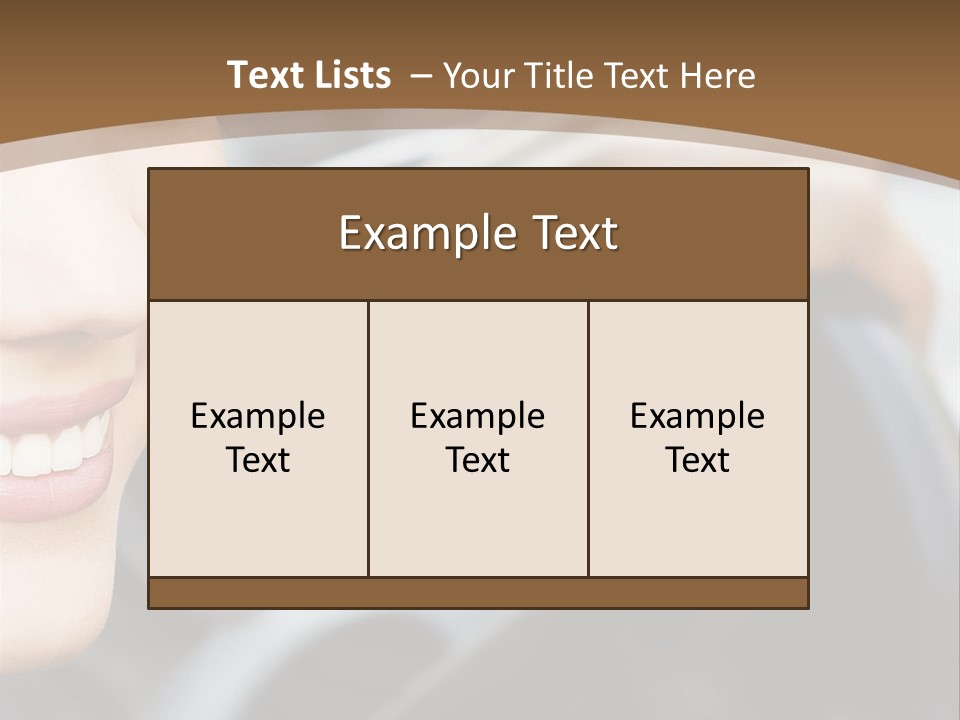 A Woman Driving A Car With A Brown Background PowerPoint Template