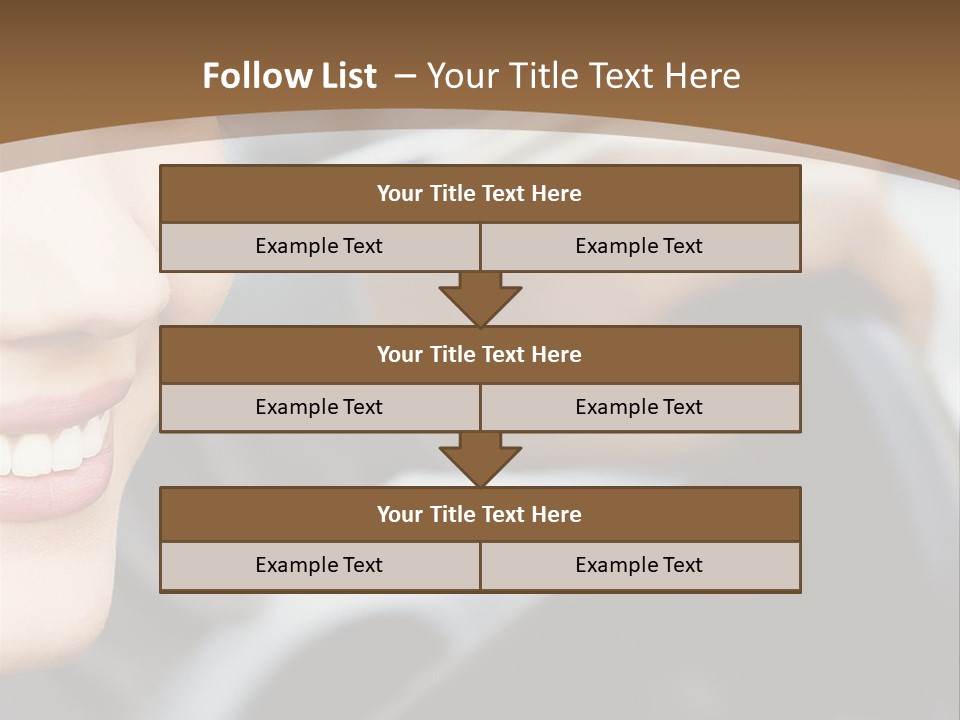 A Woman Driving A Car With A Brown Background PowerPoint Template