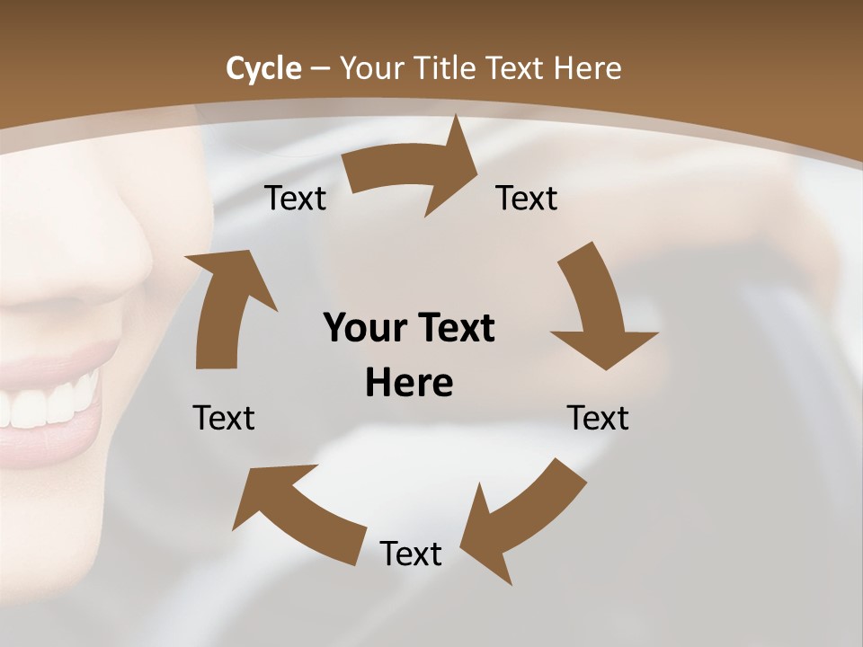 A Woman Driving A Car With A Brown Background PowerPoint Template