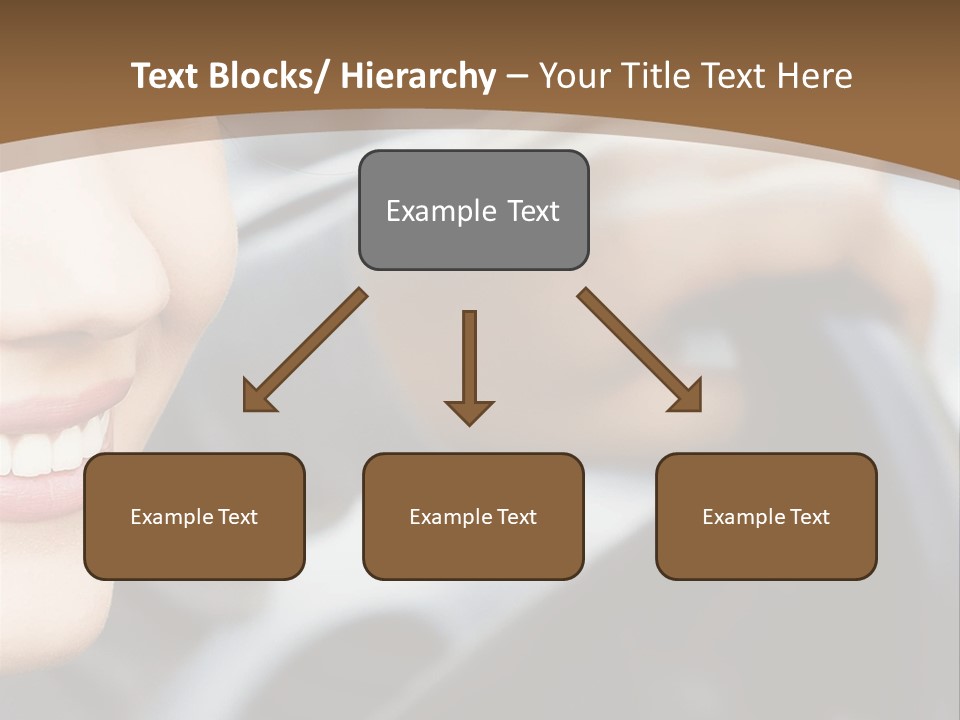 A Woman Driving A Car With A Brown Background PowerPoint Template
