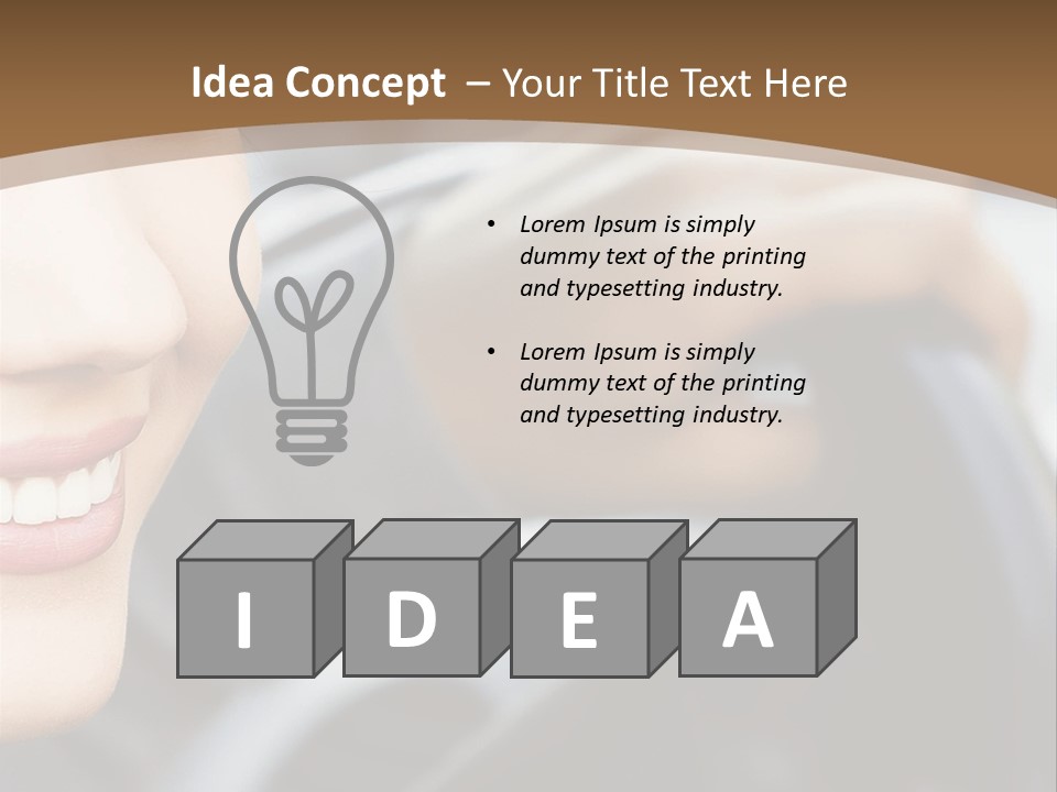 A Woman Driving A Car With A Brown Background PowerPoint Template