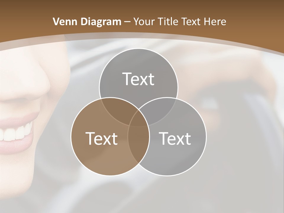 A Woman Driving A Car With A Brown Background PowerPoint Template