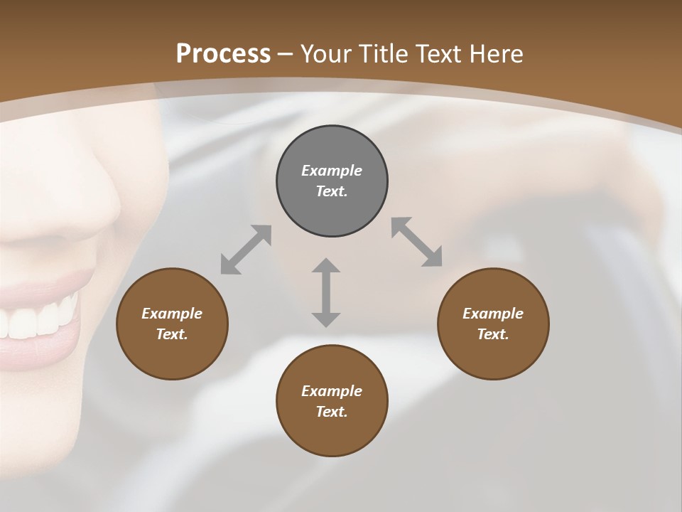 A Woman Driving A Car With A Brown Background PowerPoint Template