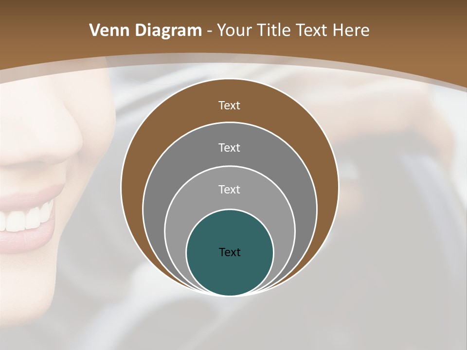 A Woman Driving A Car With A Brown Background PowerPoint Template