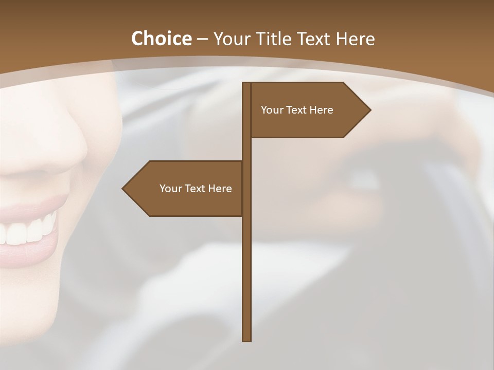 A Woman Driving A Car With A Brown Background PowerPoint Template