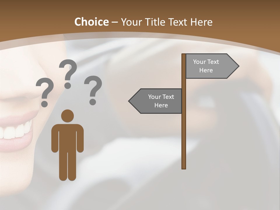 A Woman Driving A Car With A Brown Background PowerPoint Template