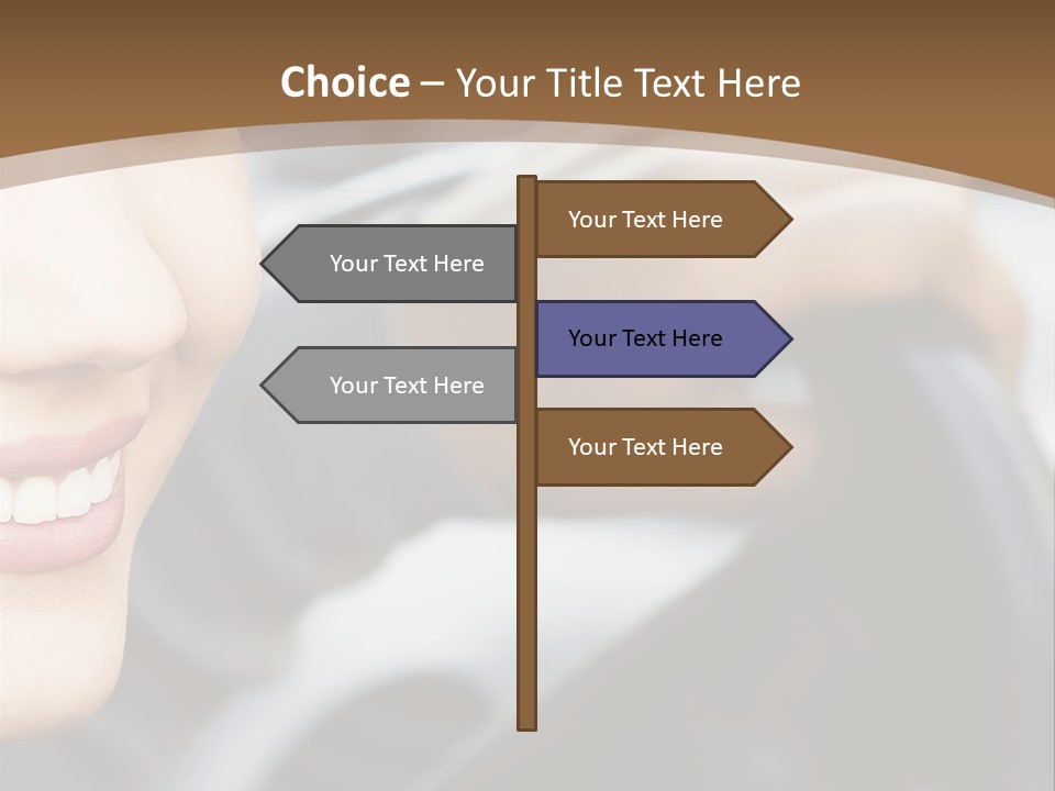A Woman Driving A Car With A Brown Background PowerPoint Template