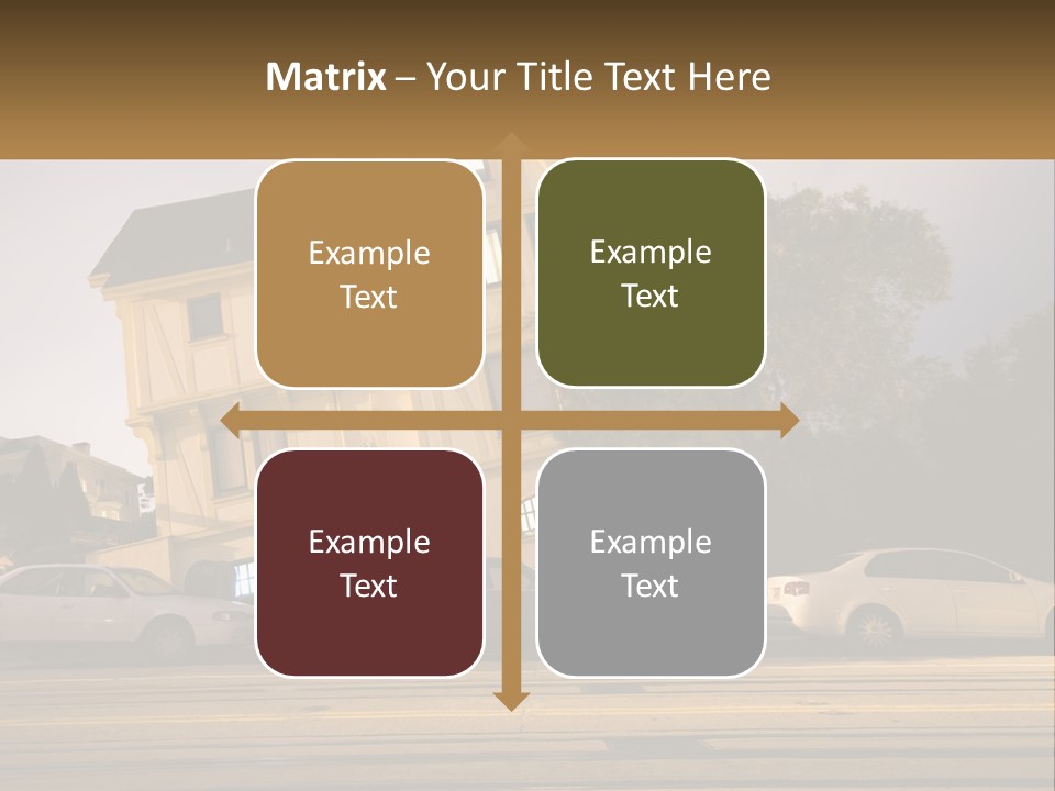 A Group Of Cars Parked In Front Of A Building PowerPoint Template