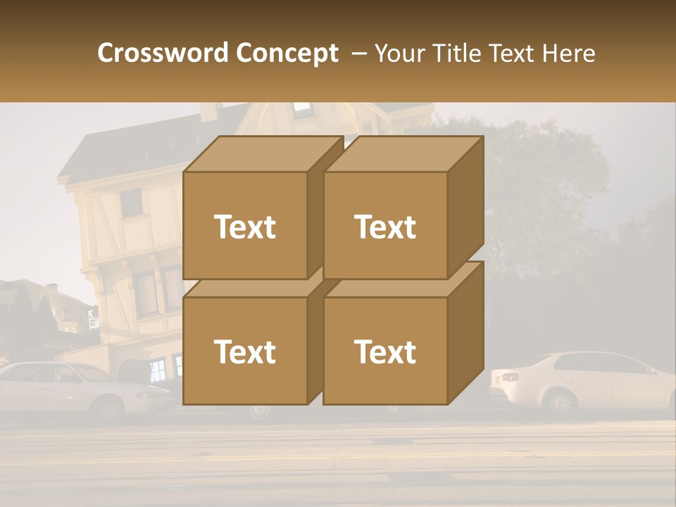 A Group Of Cars Parked In Front Of A Building PowerPoint Template