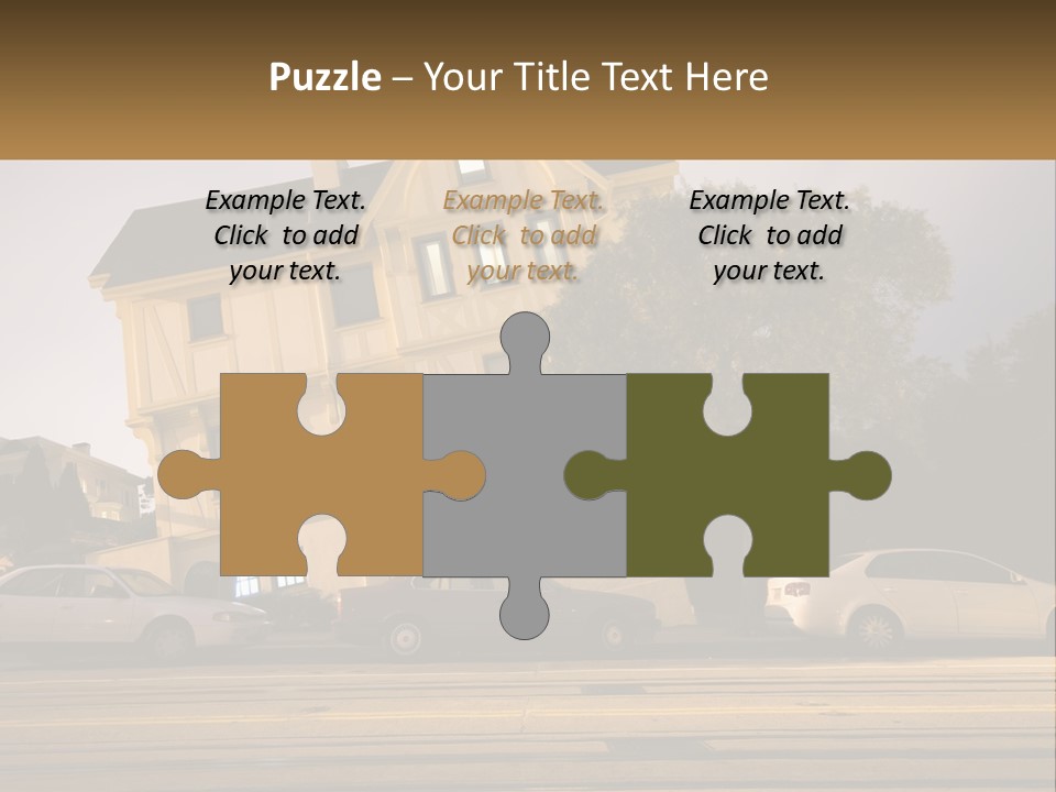 A Group Of Cars Parked In Front Of A Building PowerPoint Template