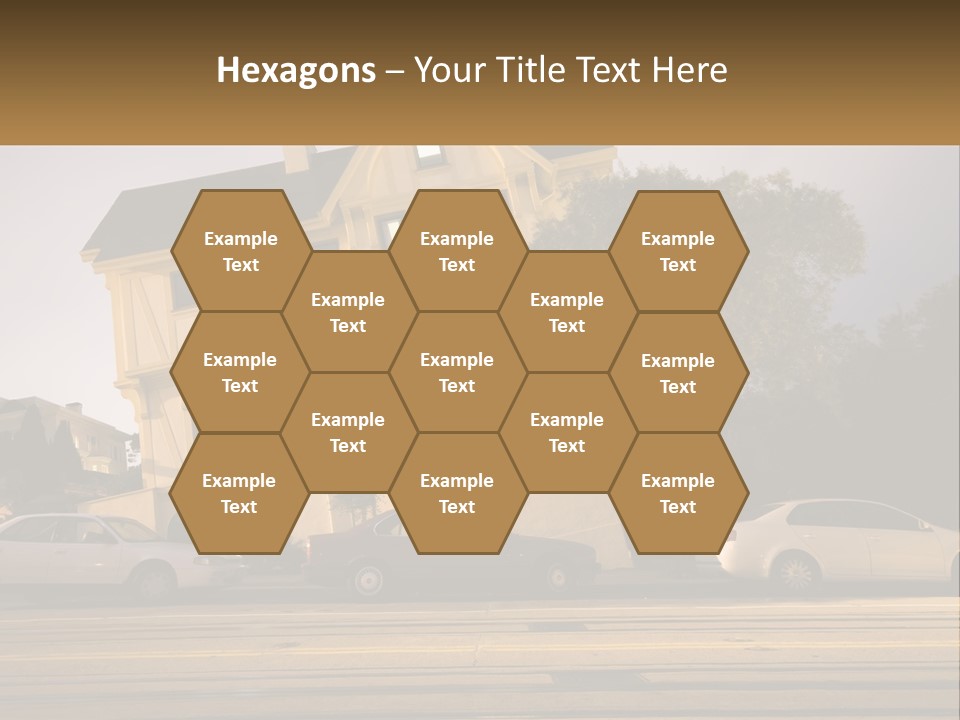 A Group Of Cars Parked In Front Of A Building PowerPoint Template