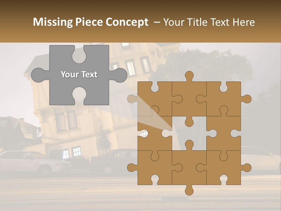 A Group Of Cars Parked In Front Of A Building PowerPoint Template
