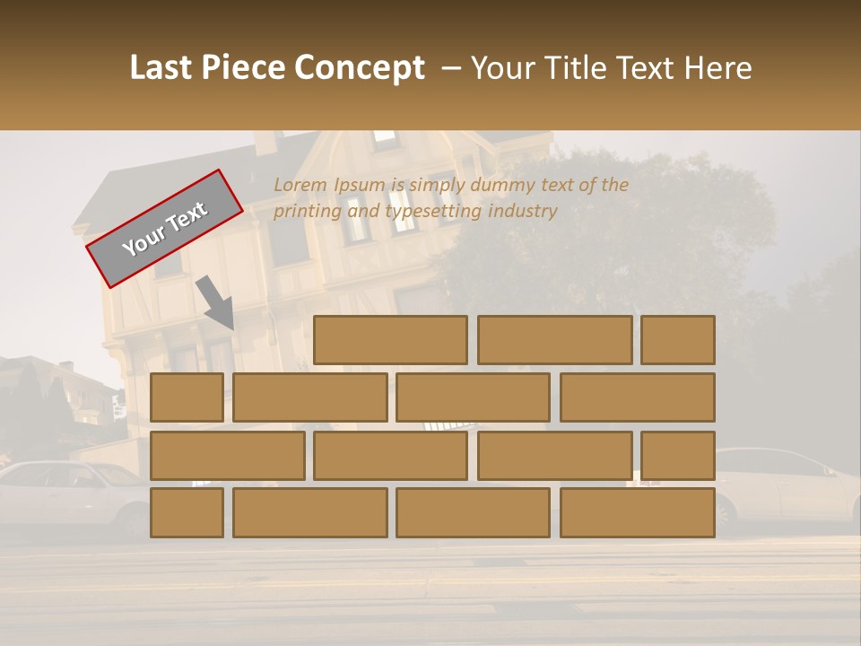 A Group Of Cars Parked In Front Of A Building PowerPoint Template