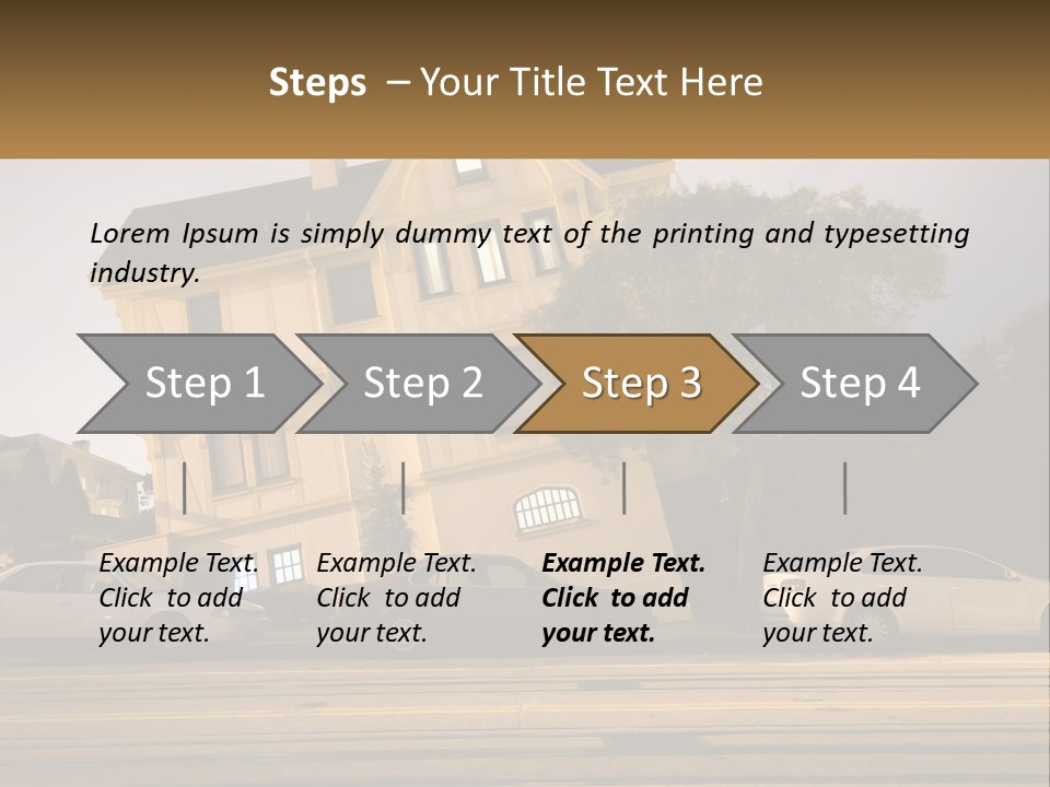 A Group Of Cars Parked In Front Of A Building PowerPoint Template