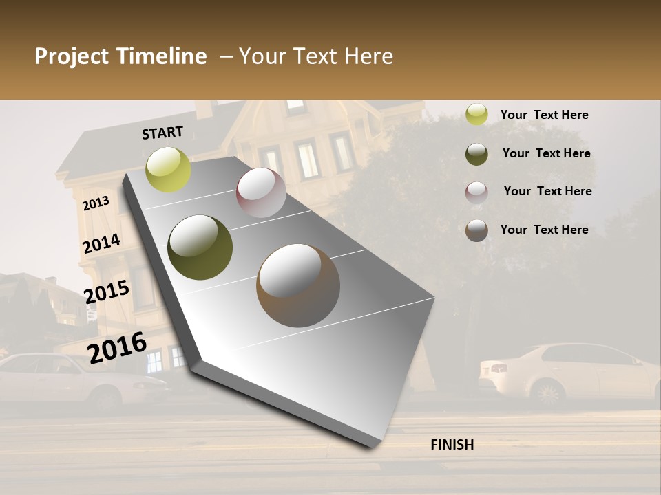 A Group Of Cars Parked In Front Of A Building PowerPoint Template