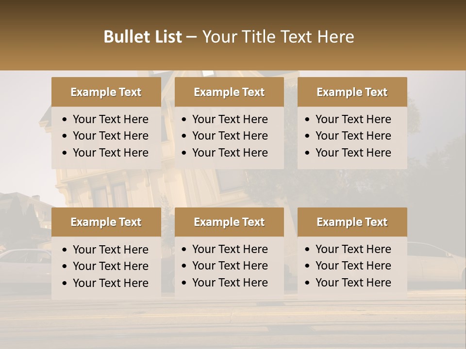 A Group Of Cars Parked In Front Of A Building PowerPoint Template