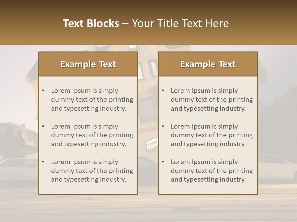 A Group Of Cars Parked In Front Of A Building PowerPoint Template
