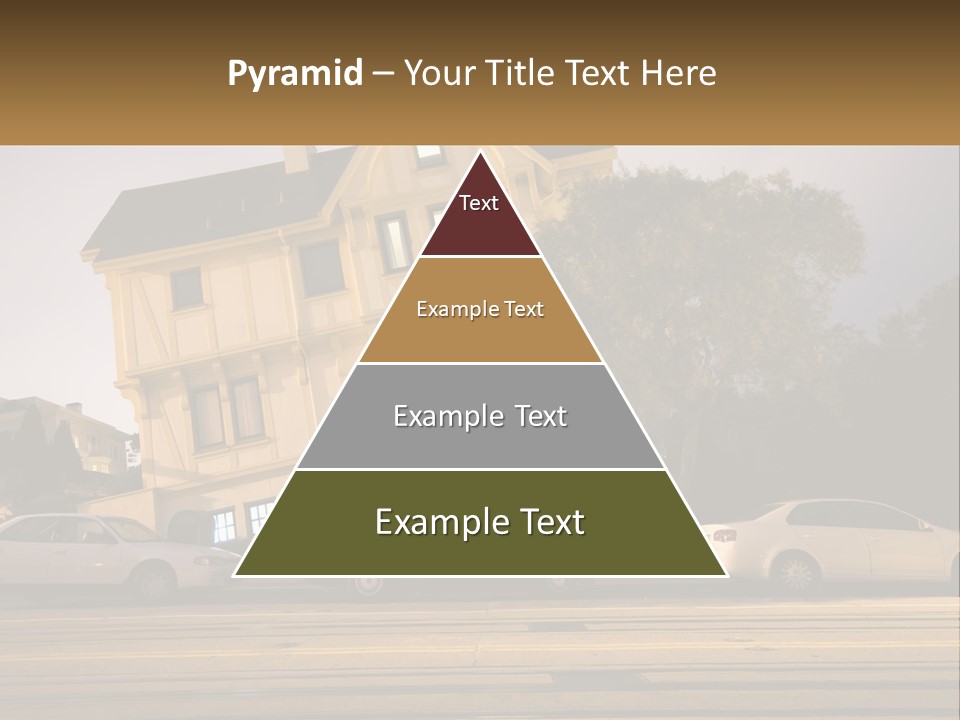 A Group Of Cars Parked In Front Of A Building PowerPoint Template