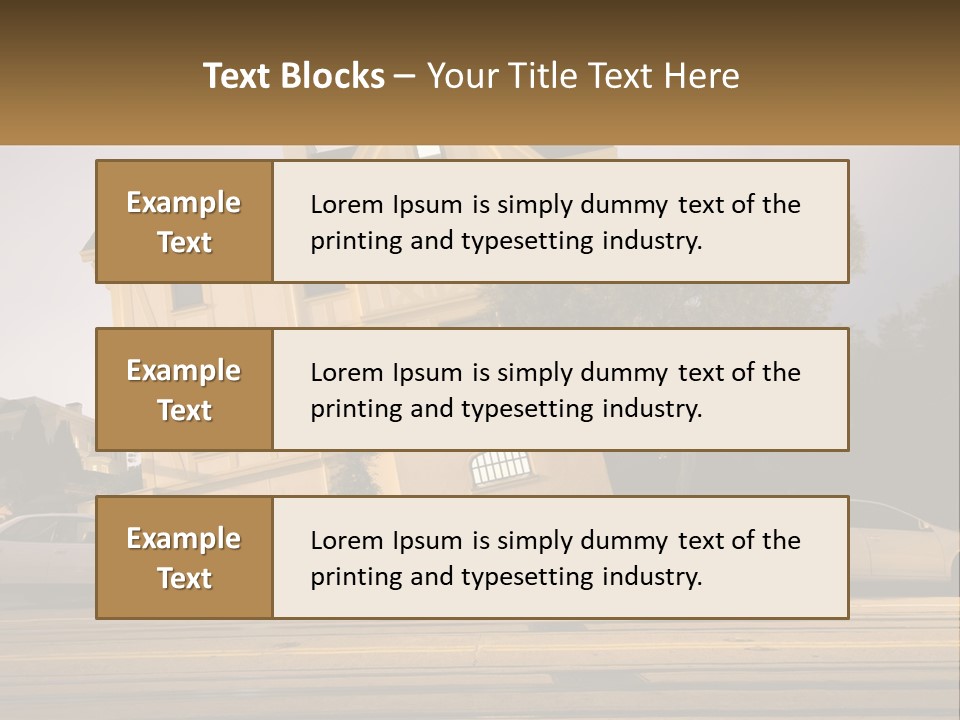 A Group Of Cars Parked In Front Of A Building PowerPoint Template