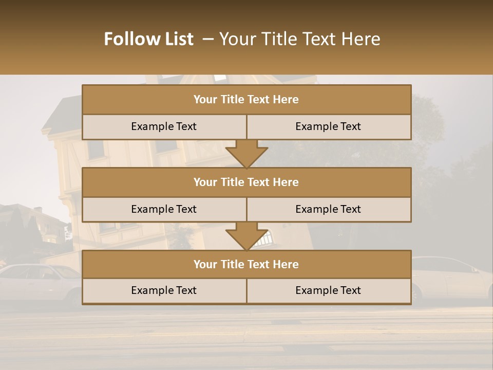 A Group Of Cars Parked In Front Of A Building PowerPoint Template
