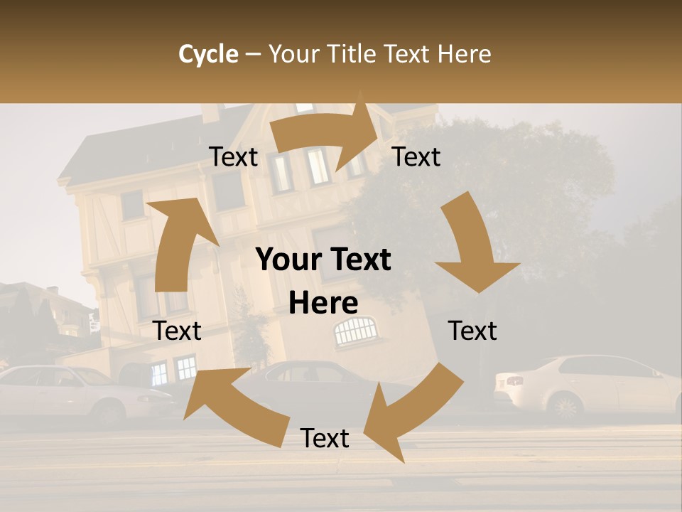 A Group Of Cars Parked In Front Of A Building PowerPoint Template