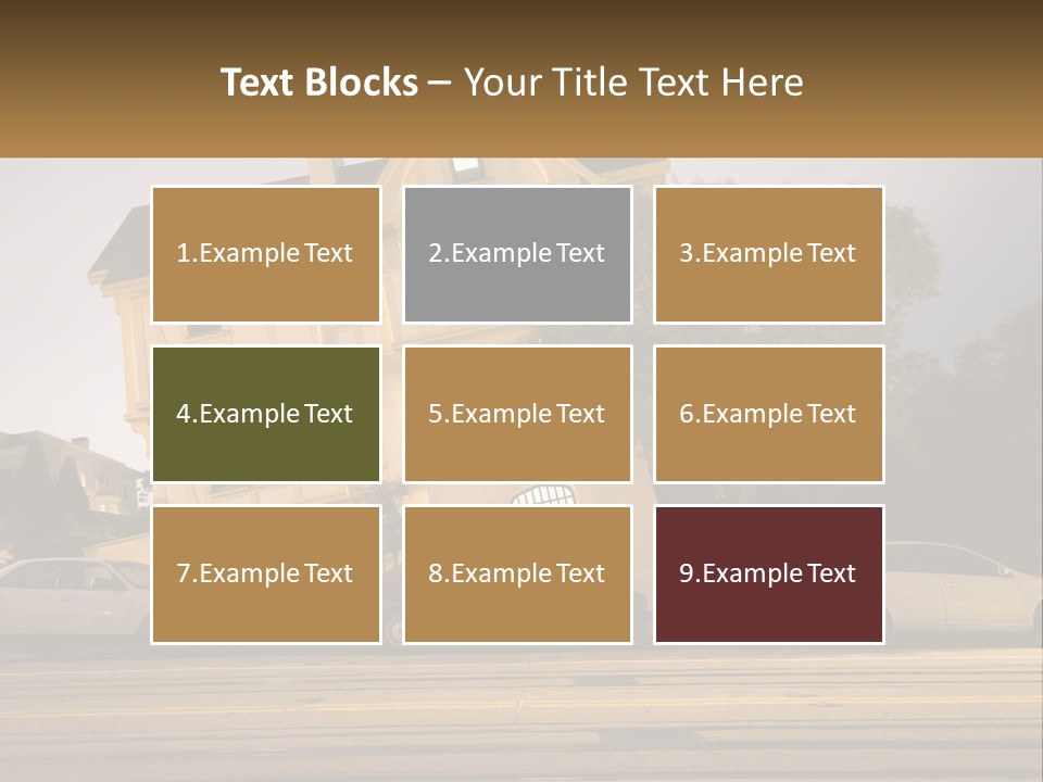 A Group Of Cars Parked In Front Of A Building PowerPoint Template