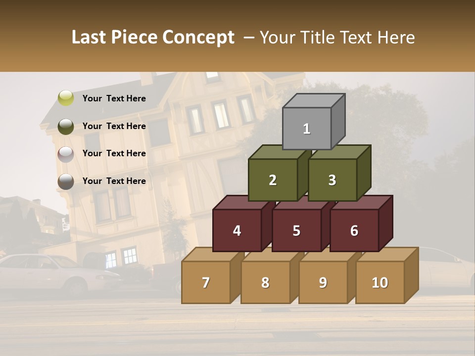 A Group Of Cars Parked In Front Of A Building PowerPoint Template