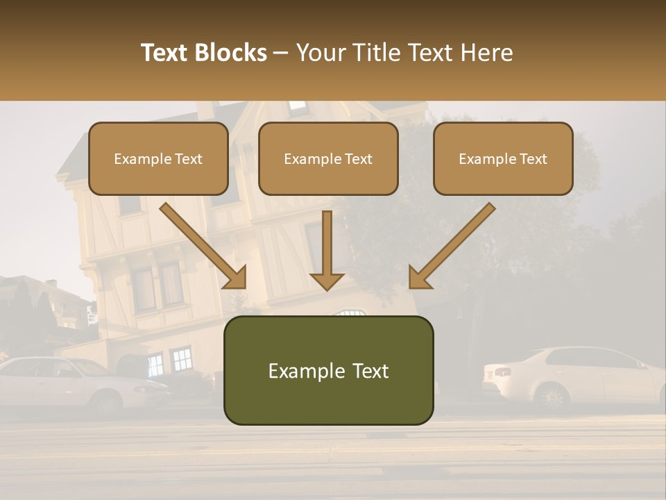A Group Of Cars Parked In Front Of A Building PowerPoint Template