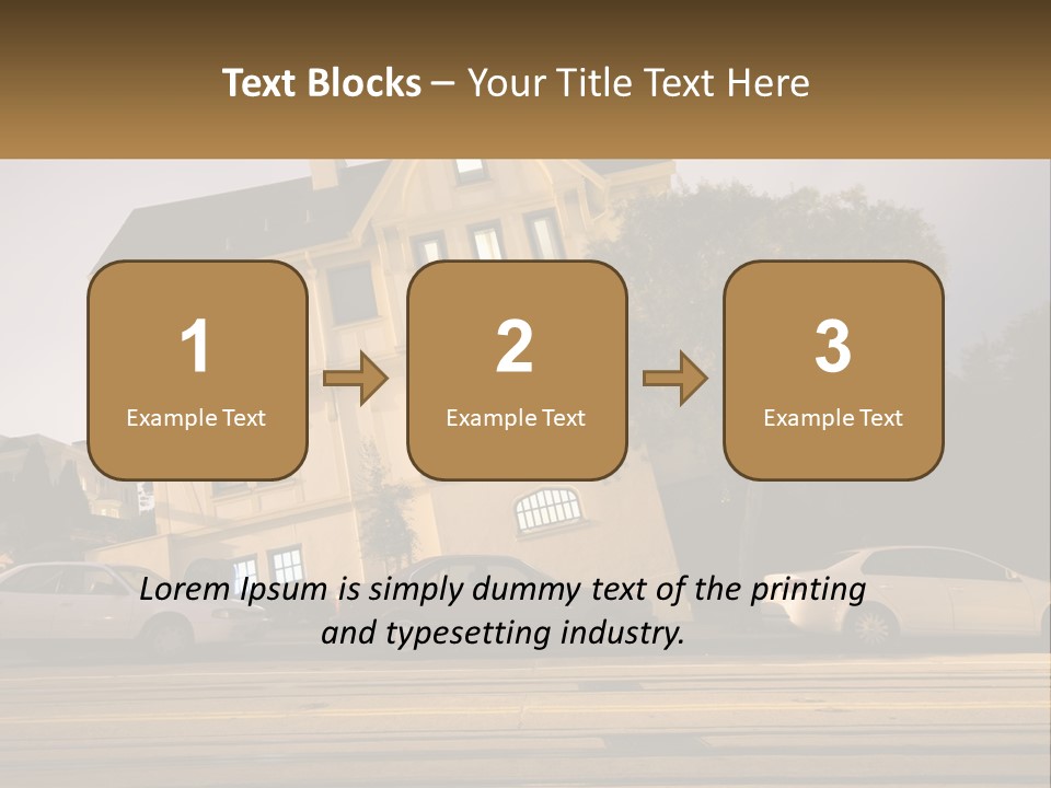 A Group Of Cars Parked In Front Of A Building PowerPoint Template