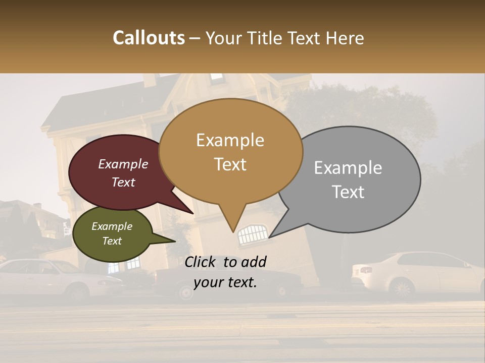 A Group Of Cars Parked In Front Of A Building PowerPoint Template