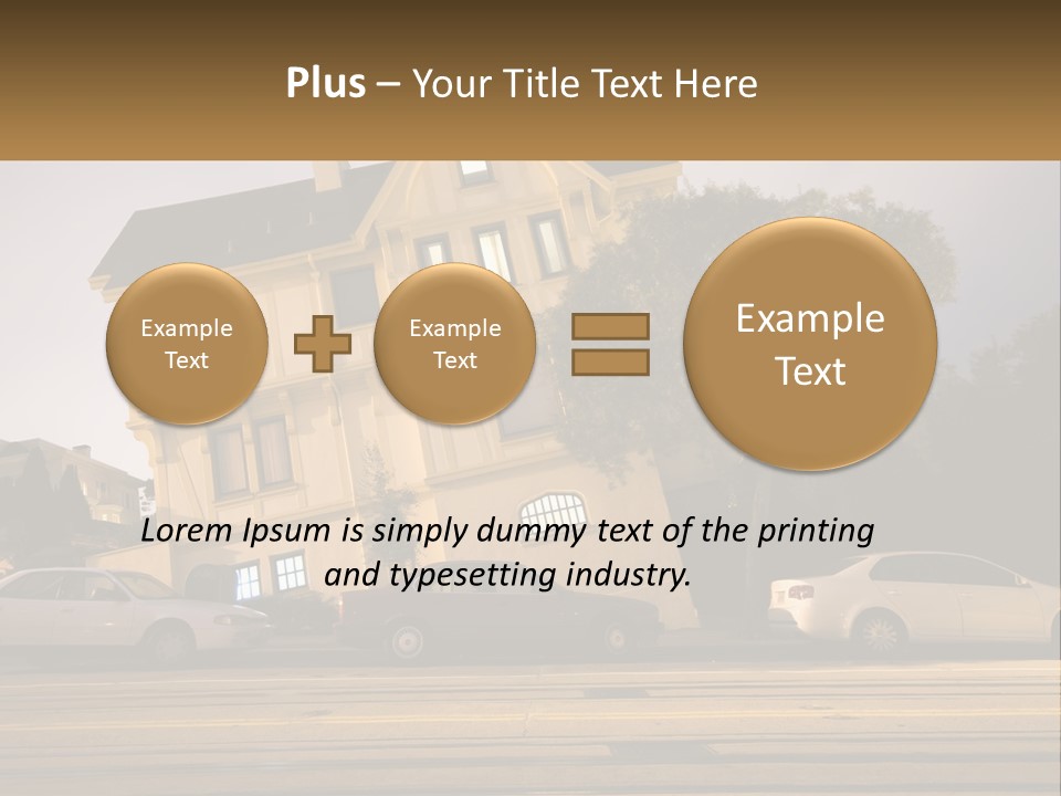 A Group Of Cars Parked In Front Of A Building PowerPoint Template