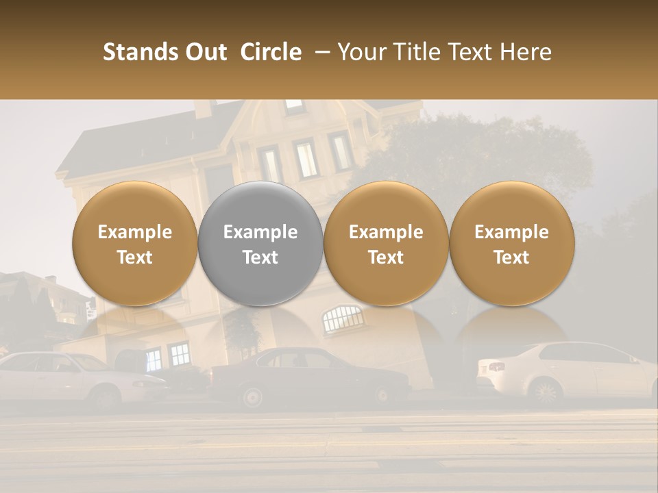 A Group Of Cars Parked In Front Of A Building PowerPoint Template