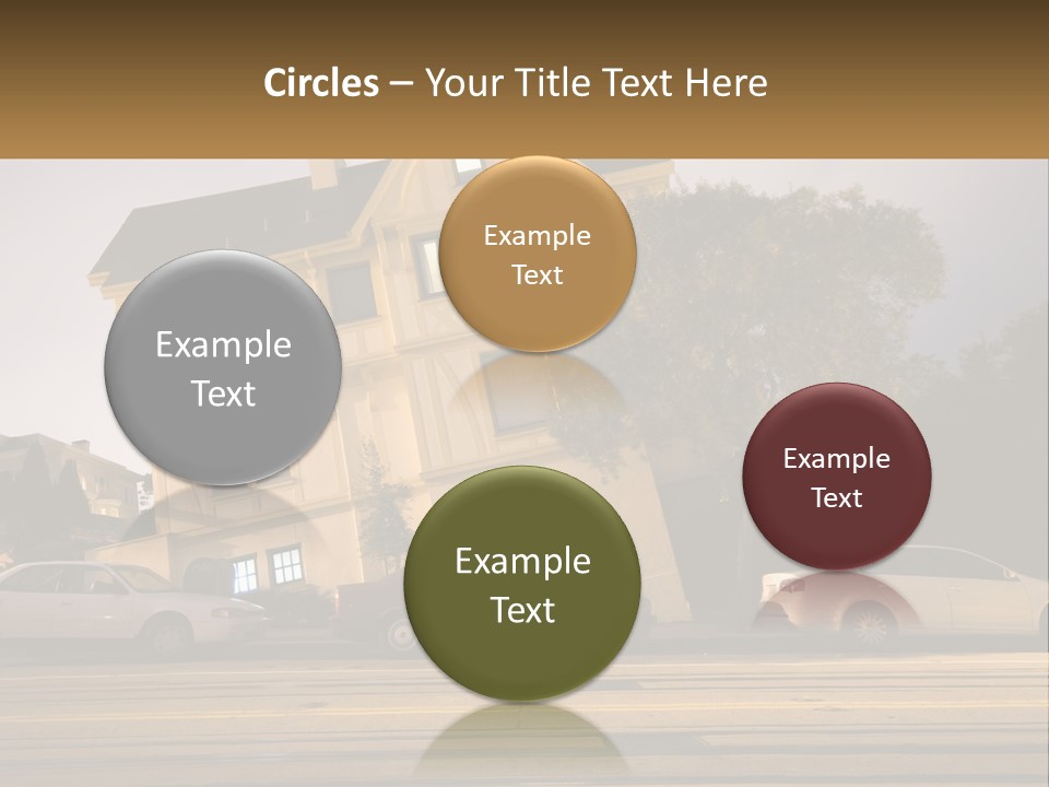 A Group Of Cars Parked In Front Of A Building PowerPoint Template