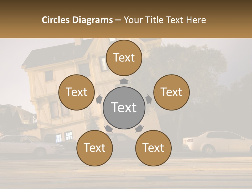 A Group Of Cars Parked In Front Of A Building PowerPoint Template