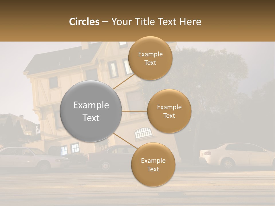 A Group Of Cars Parked In Front Of A Building PowerPoint Template