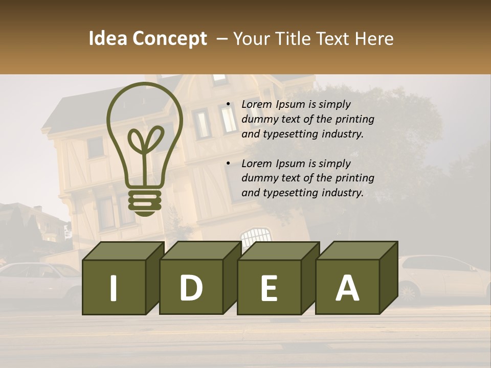 A Group Of Cars Parked In Front Of A Building PowerPoint Template