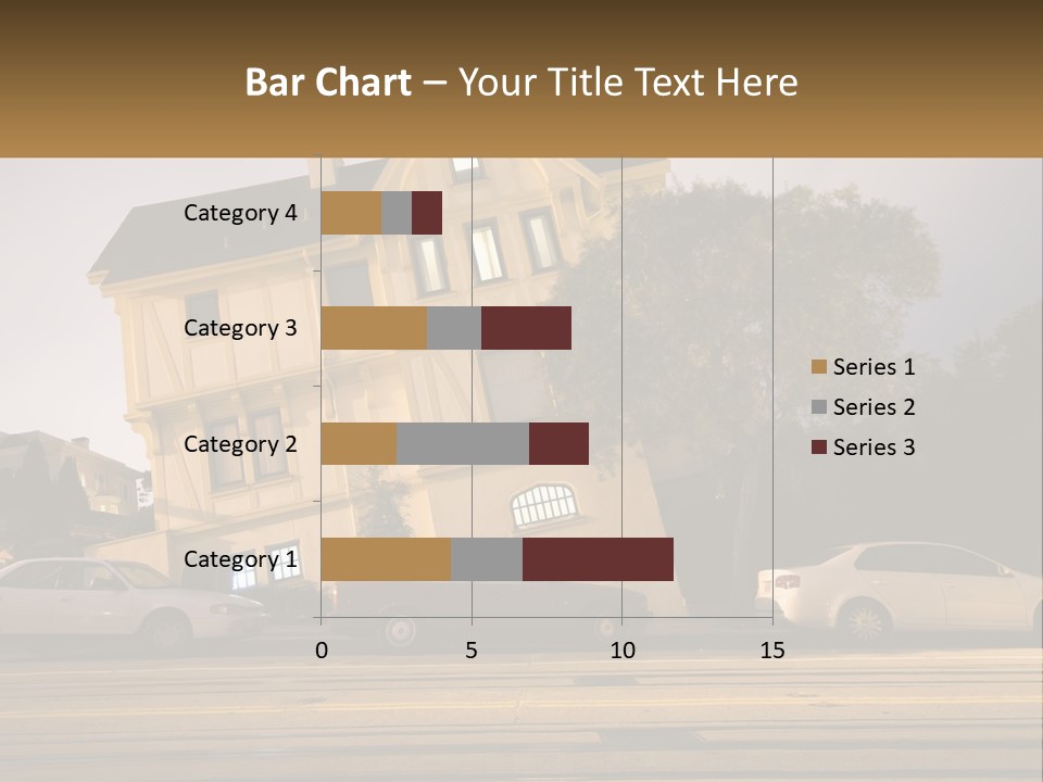 A Group Of Cars Parked In Front Of A Building PowerPoint Template