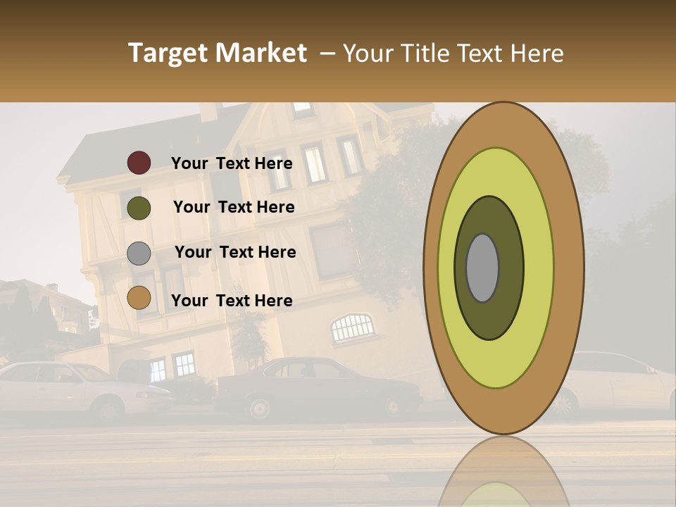 A Group Of Cars Parked In Front Of A Building PowerPoint Template