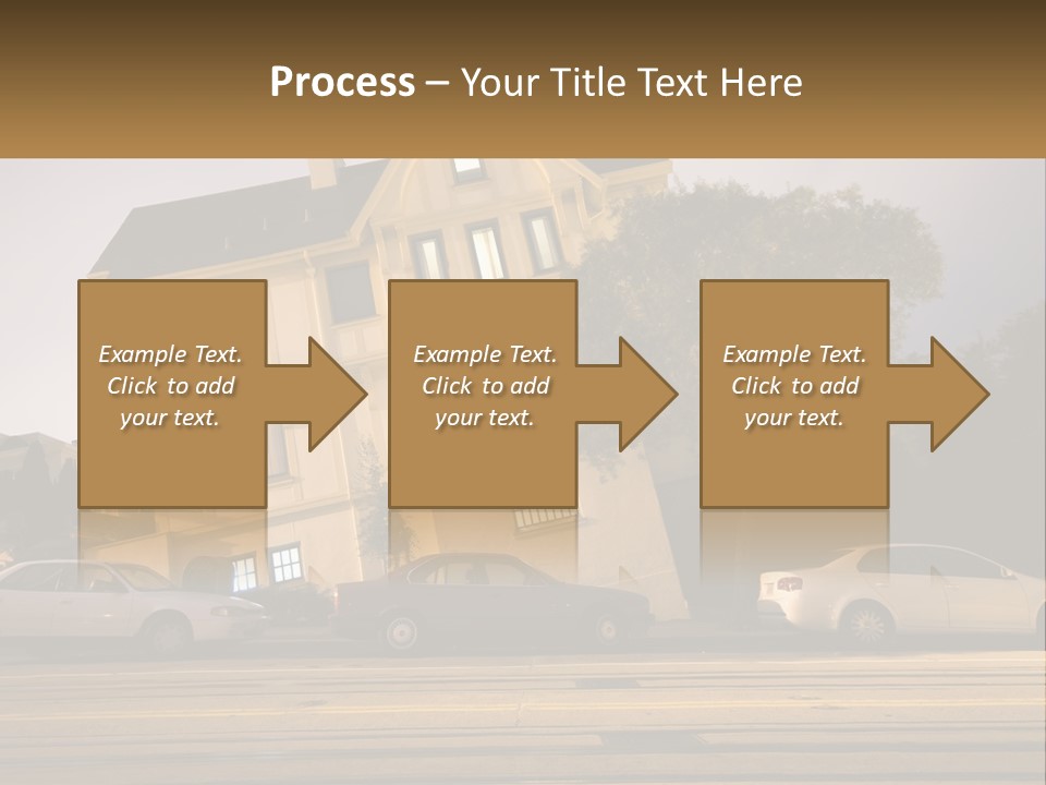 A Group Of Cars Parked In Front Of A Building PowerPoint Template